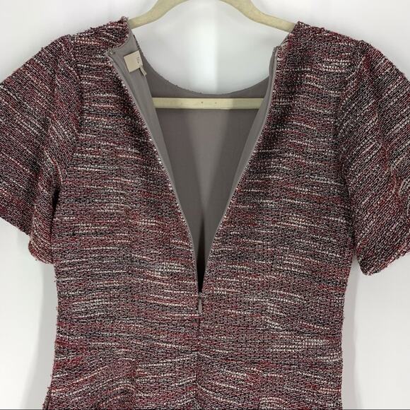 Ann Taylor LOFT Women's Size 0 Tweed Dress Pink Black - Picture 3 of 8